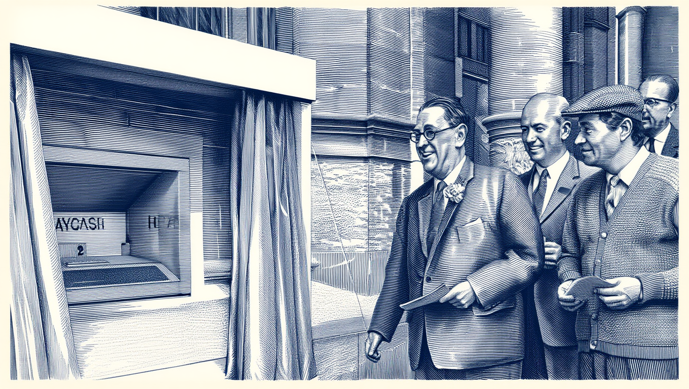 Reg Varney becomes the first person to use a cash machine, London (1967)